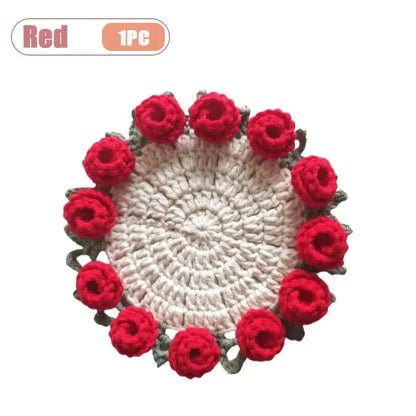 Elegant Handmade Crochet Flower Coasters Durable Heat Resistant Table Mats for Kitchen Dining Room Home and Holiday Decor
