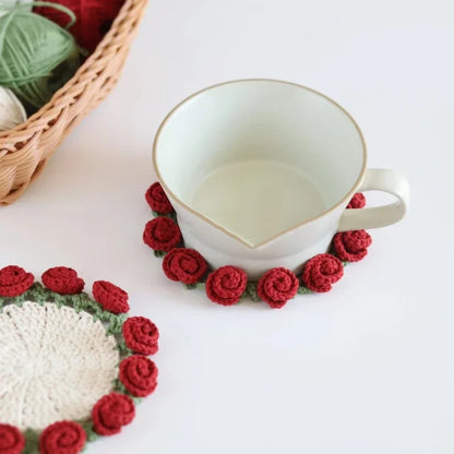 Elegant Handmade Crochet Flower Coasters Durable Heat Resistant Table Mats for Kitchen Dining Room Home and Holiday Decor