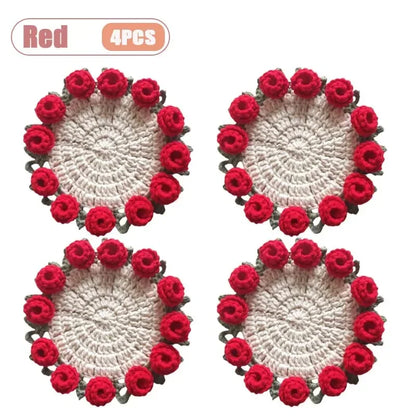 Elegant Handmade Crochet Flower Coasters Durable Heat Resistant Table Mats for Kitchen Dining Room Home and Holiday Decor