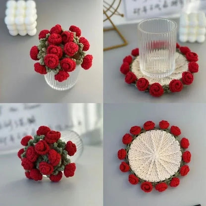 Elegant Handmade Crochet Flower Coasters Durable Heat Resistant Table Mats for Kitchen Dining Room Home and Holiday Decor