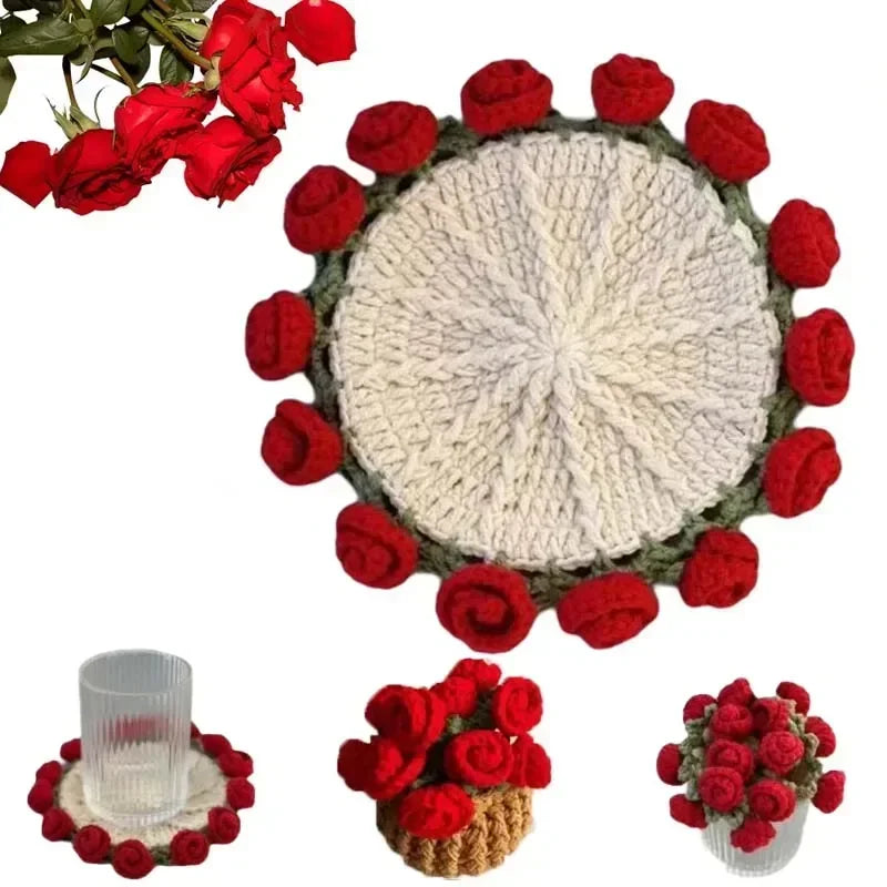 Elegant Handmade Crochet Flower Coasters Durable Heat Resistant Table Mats for Kitchen Dining Room Home and Holiday Decor
